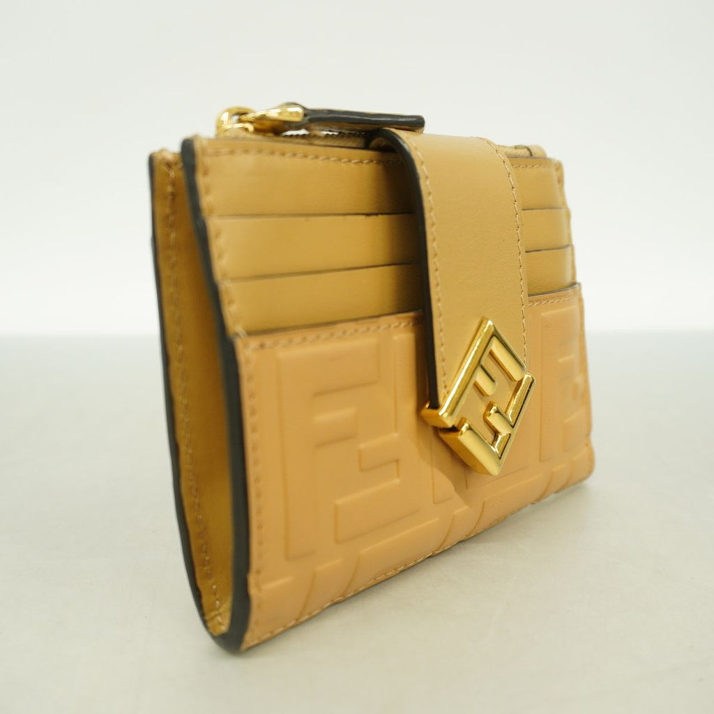 Fendi Coin Purse Zucca Leather Beige Gold — view 2