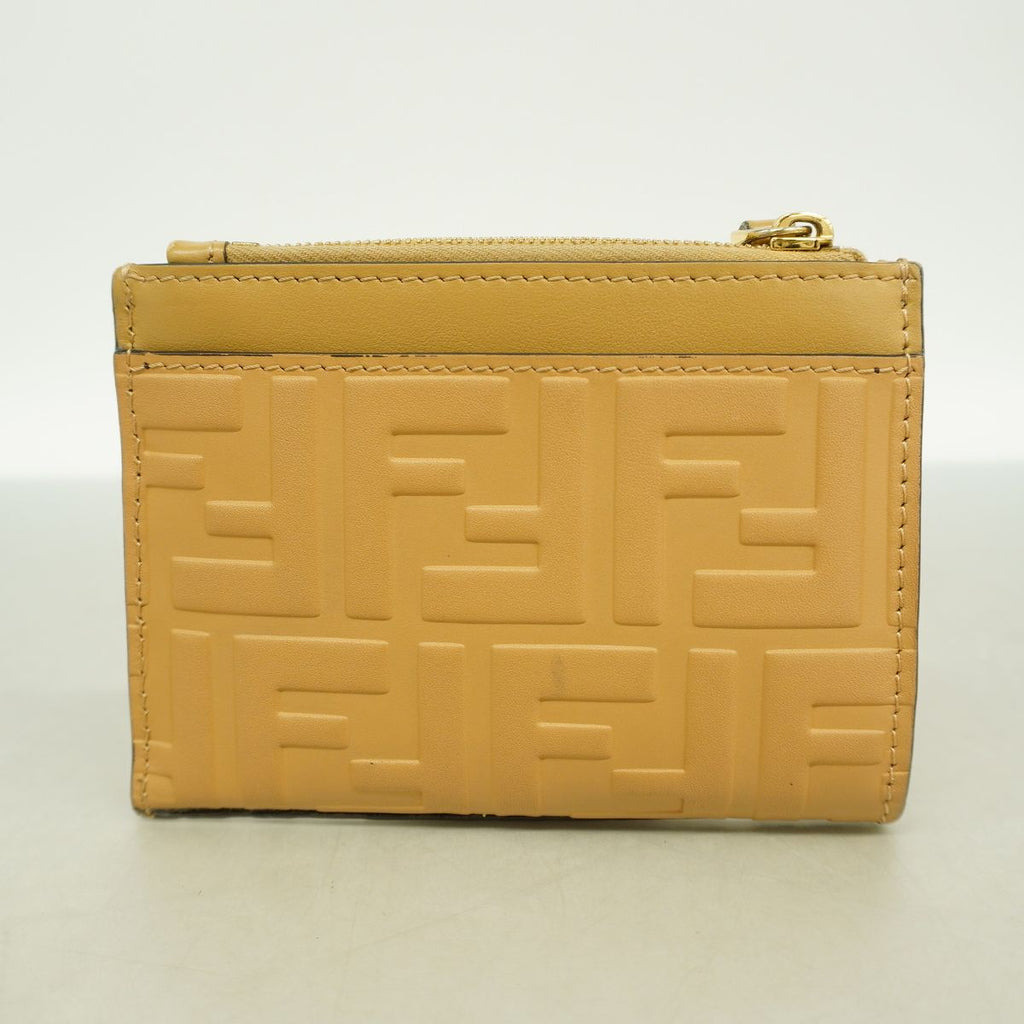 Fendi Coin Purse Zucca Leather Beige Gold — view 8