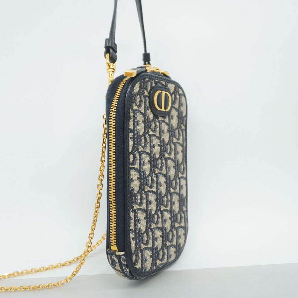 Dior Fon Pouch Oblique Canvas Navy Gold — view 2