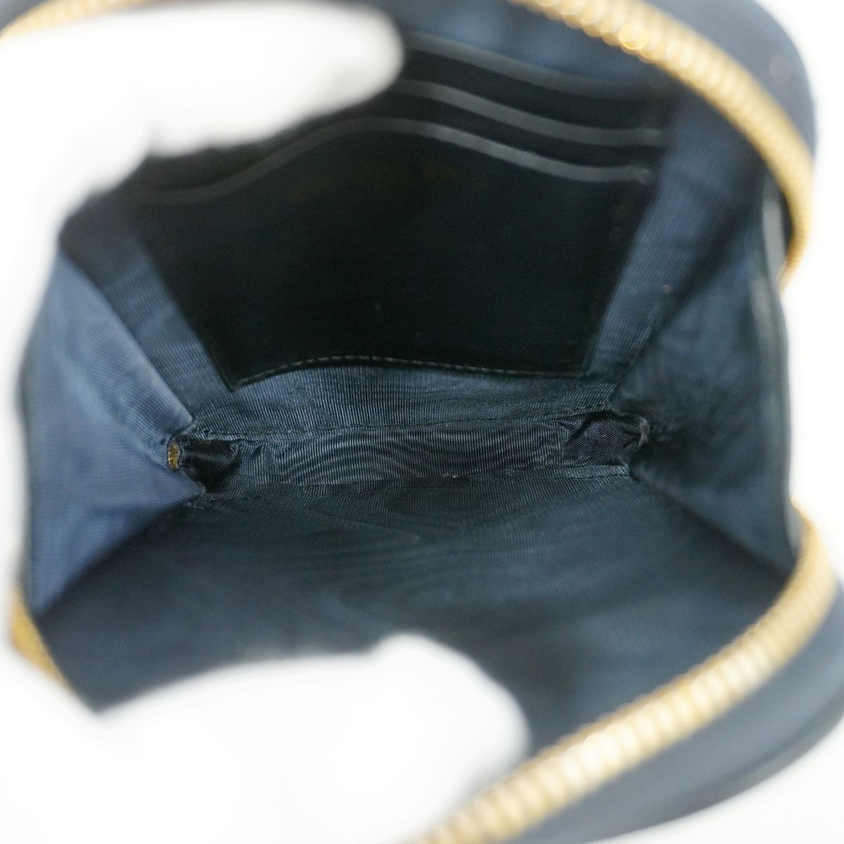 Dior Fon Pouch Oblique Canvas Navy Gold — view 4