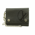 Louis Vuitton Trifold Wallet Epi Chain Compact Noir