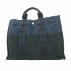 Hermes Tote Bag Fourre Tout MM Canvas Black Silver