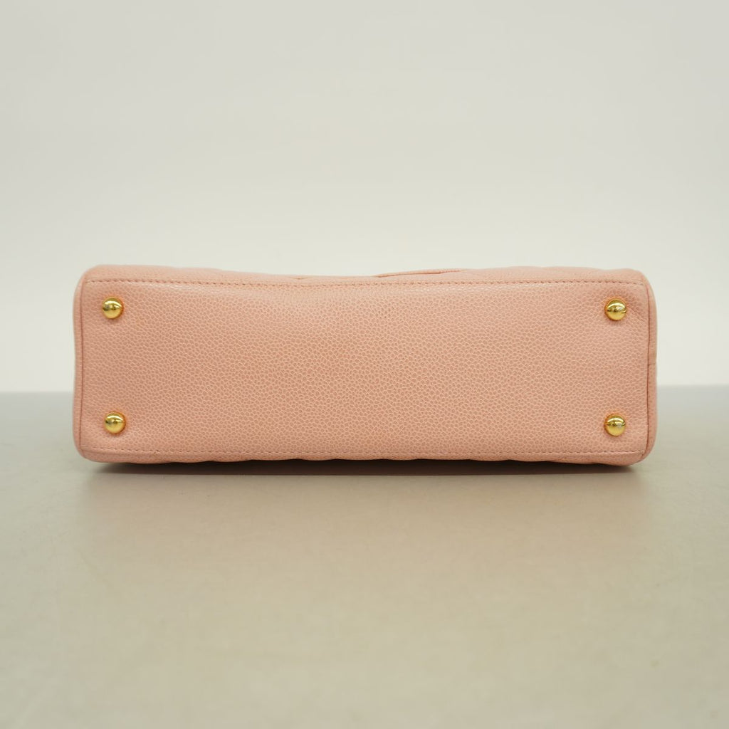 Chanel Handbag Quilted Caviar Leather Pink Gold — view 3