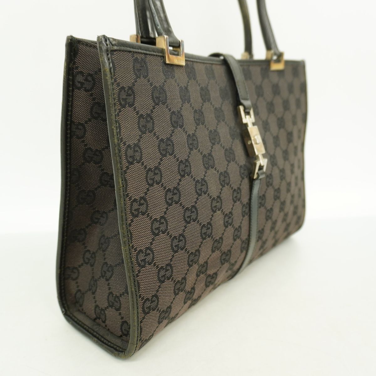 Gucci Shoulder Bag GG Canvas Jackie Black Silver — view 2