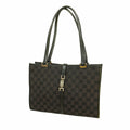 Gucci Shoulder Bag GG Canvas Jackie Black Silver