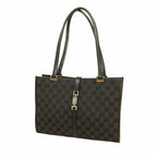 Gucci Shoulder Bag GG Canvas Jackie Black Silver