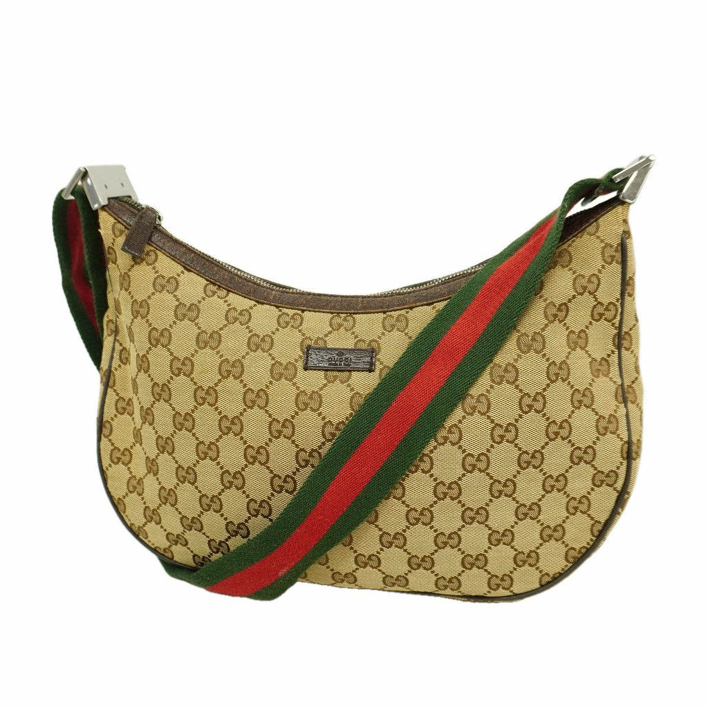 Gucci Shoulder Bag GG Canvas Beige Silver