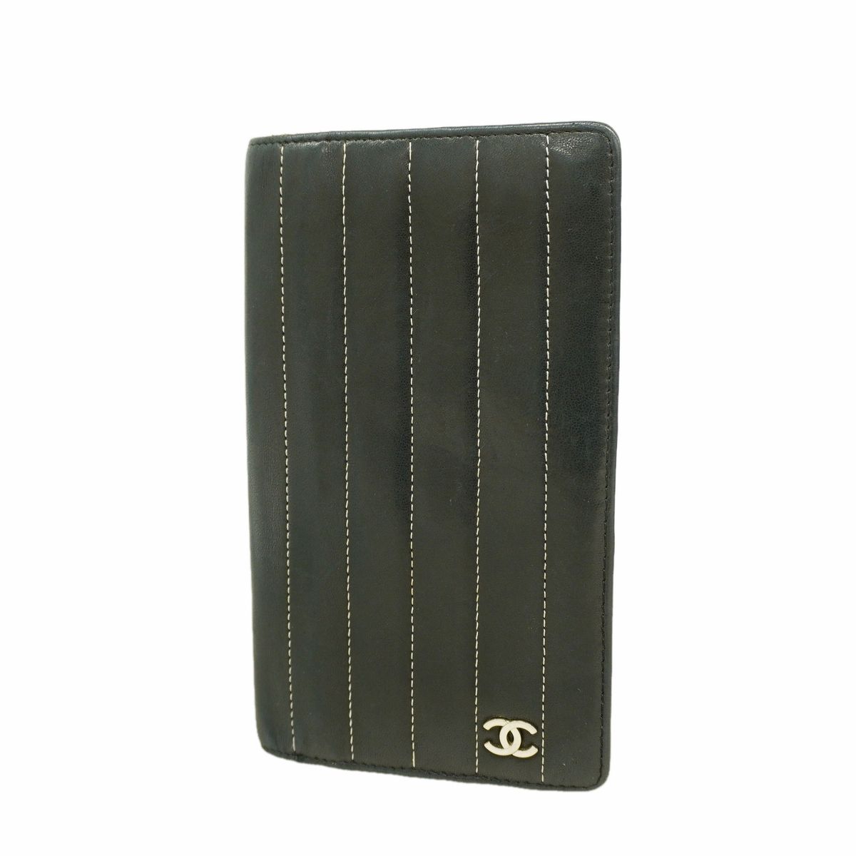Chanel Wallet Mademoiselle Lambskin Black Silver