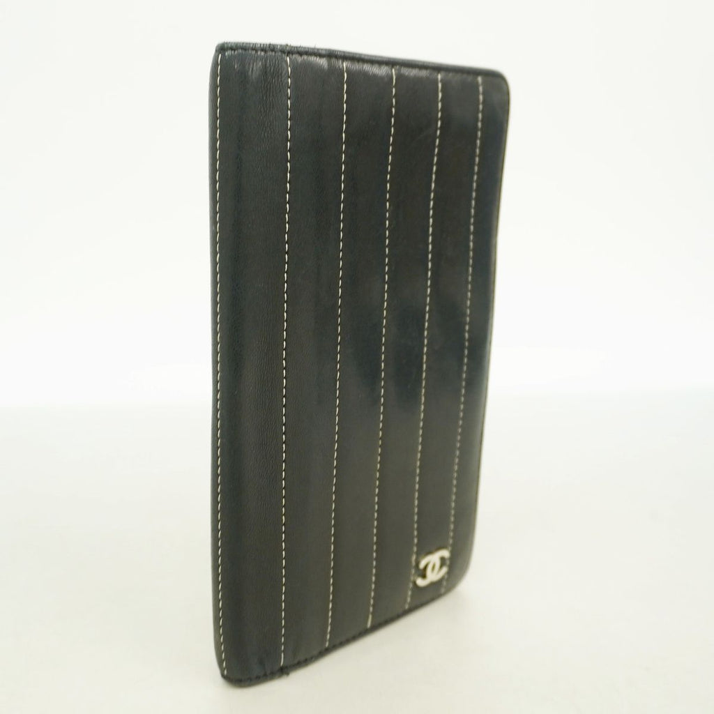 Chanel Wallet Mademoiselle Lambskin Black Silver — view 2
