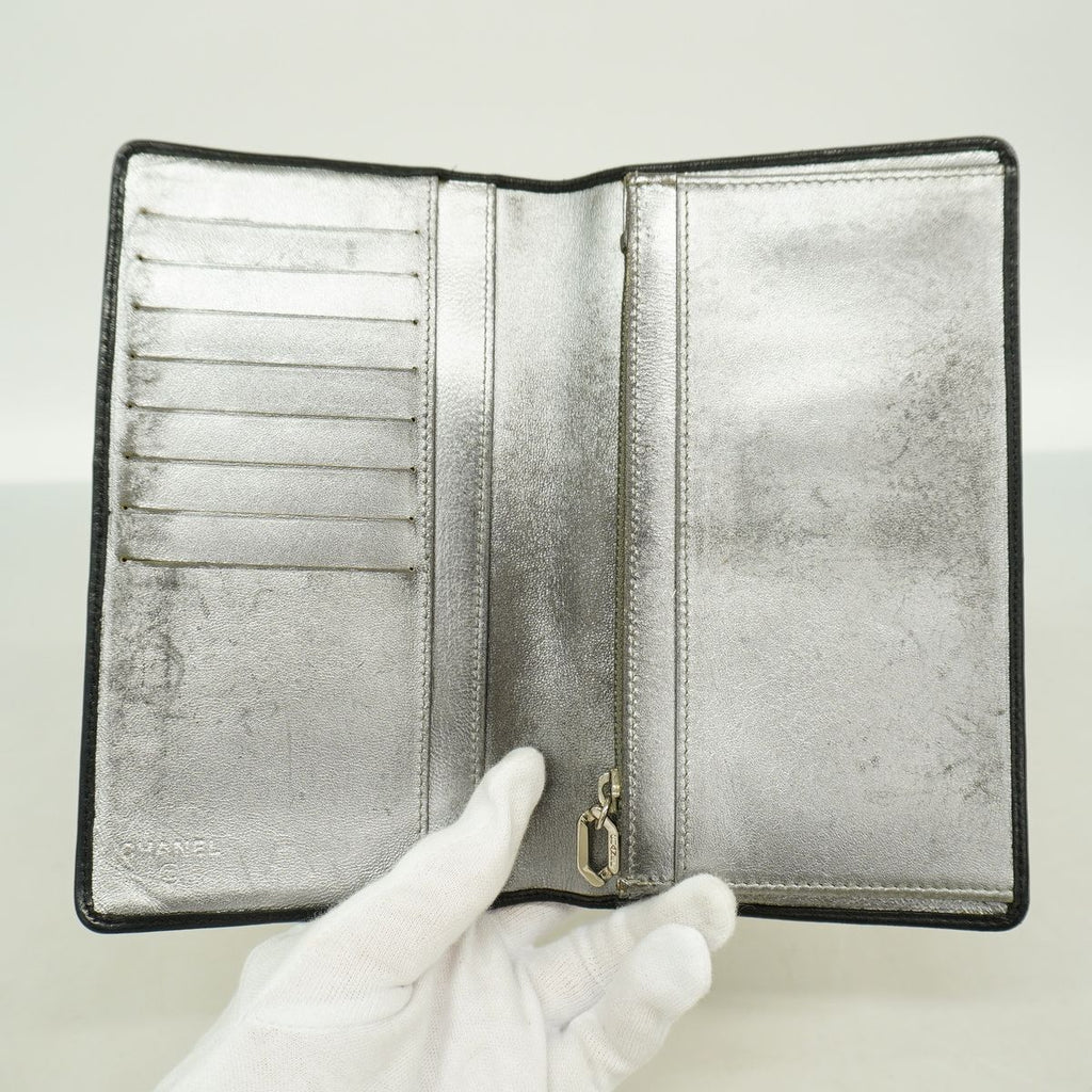 Chanel Wallet Mademoiselle Lambskin Black Silver — view 3