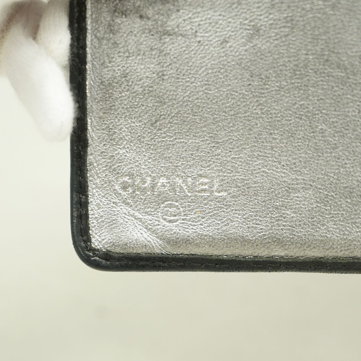 Chanel Wallet Mademoiselle Lambskin Black Silver — view 4