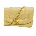 Chanel Shoulder Bag Diana Lambskin Beige Gold