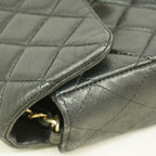 Chanel Shoulder Bag Mini Quilted Lambskin Black Gold — view 8