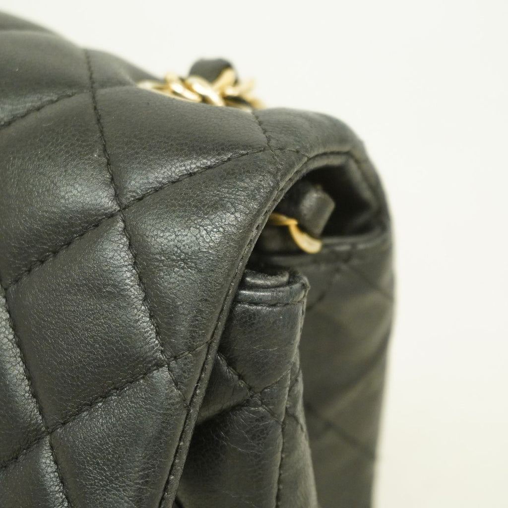 Chanel Shoulder Bag Mini Quilted Lambskin Black Gold — view 6
