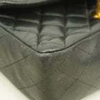 Chanel Shoulder Bag Mini Quilted Lambskin Black Gold — view 7