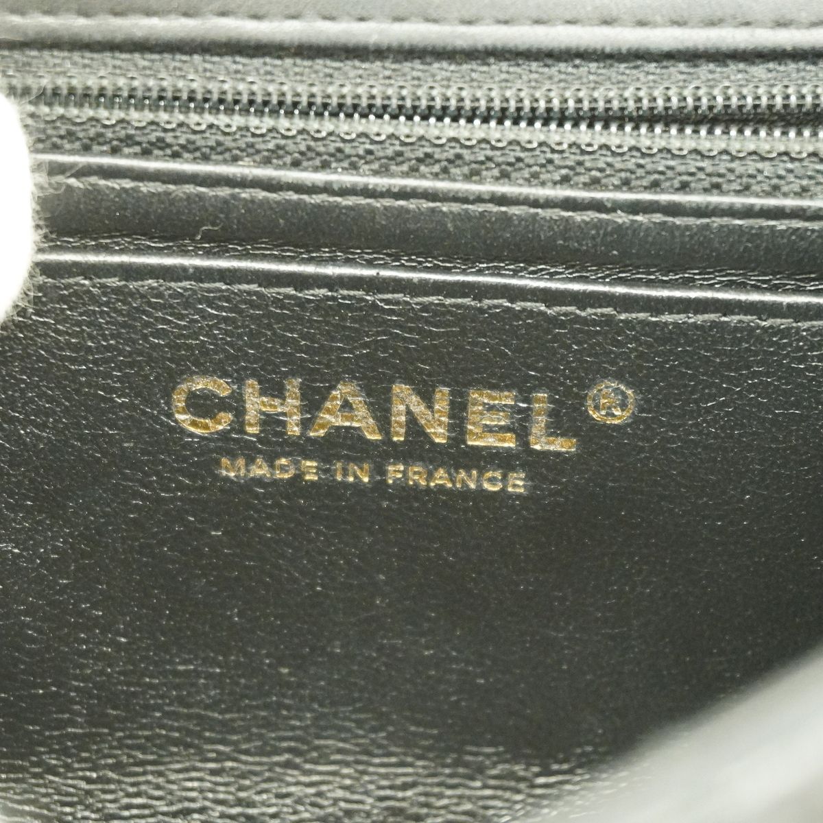 Chanel Shoulder Bag Mini Quilted Lambskin Black Gold — view 5