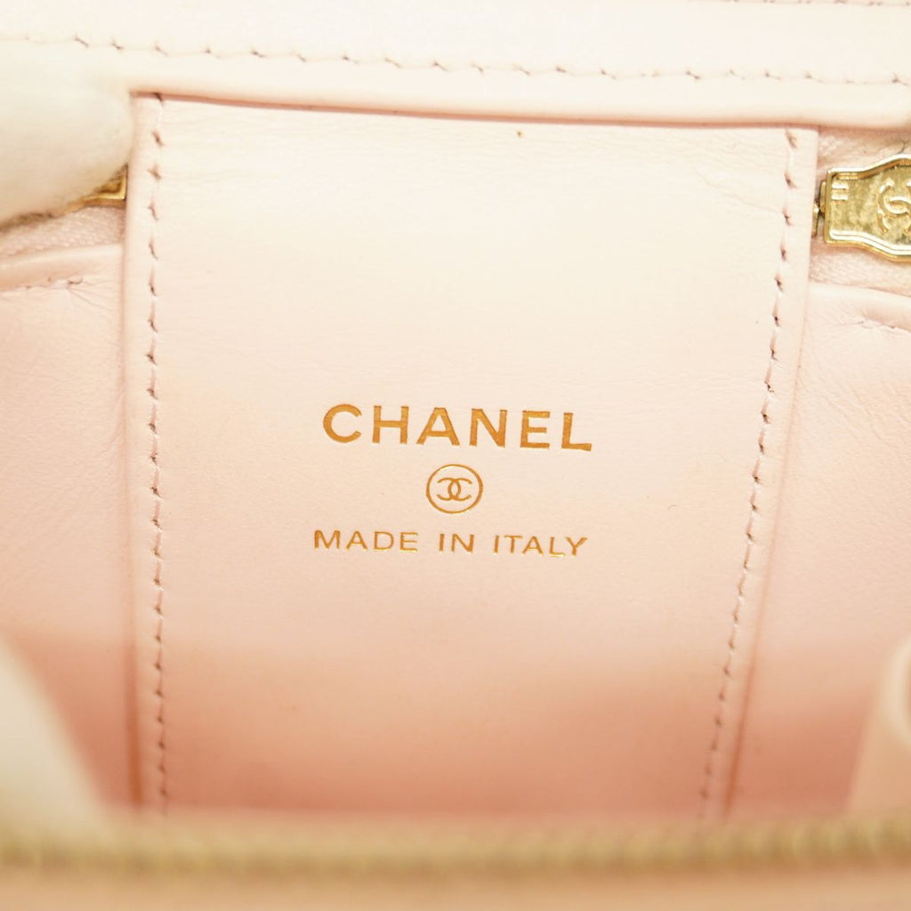 Chanel Vanity Bag Quilted Caviar Leather Pink Gold — view 5