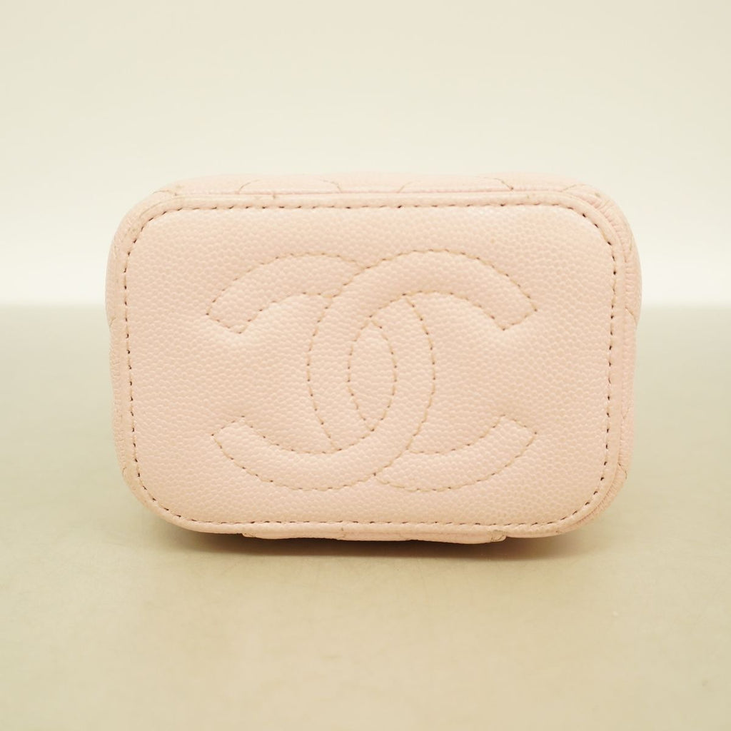Chanel Vanity Bag Quilted Caviar Leather Pink Gold — view 3