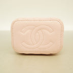 Chanel Vanity Bag Quilted Caviar Leather Pink Gold — view 3