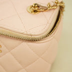 Chanel Vanity Bag Quilted Caviar Leather Pink Gold — view 6
