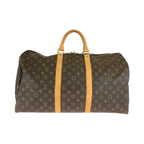 Louis Vuitton Monogram Keepall 50 Brown Leather Boston Bag