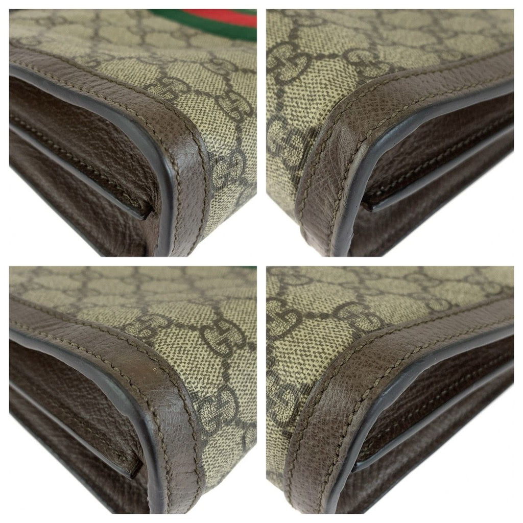Gucci Sherry Line Ophidia GG Supreme Canvas Leather Chain Shoulder Bag Pochette — view 3