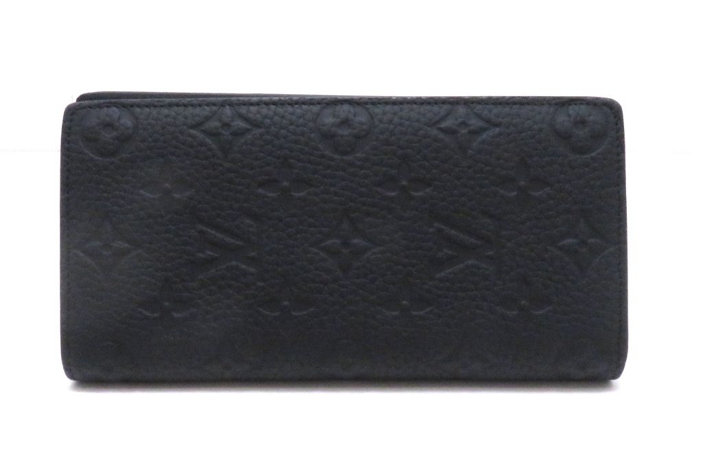 Louis Vuitton Portefeuille Brazza Monogram Taurillon Noir Wallet Leather Stamp