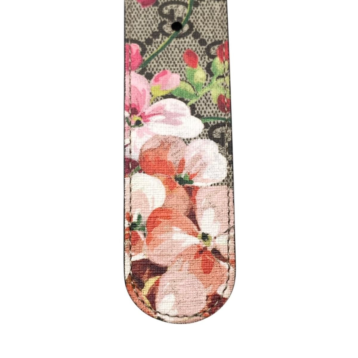 Gucci Belt GG Buckle Floral Pattern Supreme Canvas Leather Gold — view 7
