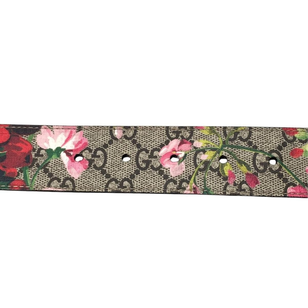 Gucci Belt GG Buckle Floral Pattern Supreme Canvas Leather Gold — view 5
