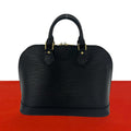 Louis Vuitton Vintage Alma Epi Leather Mini Boston Bag Noir Black