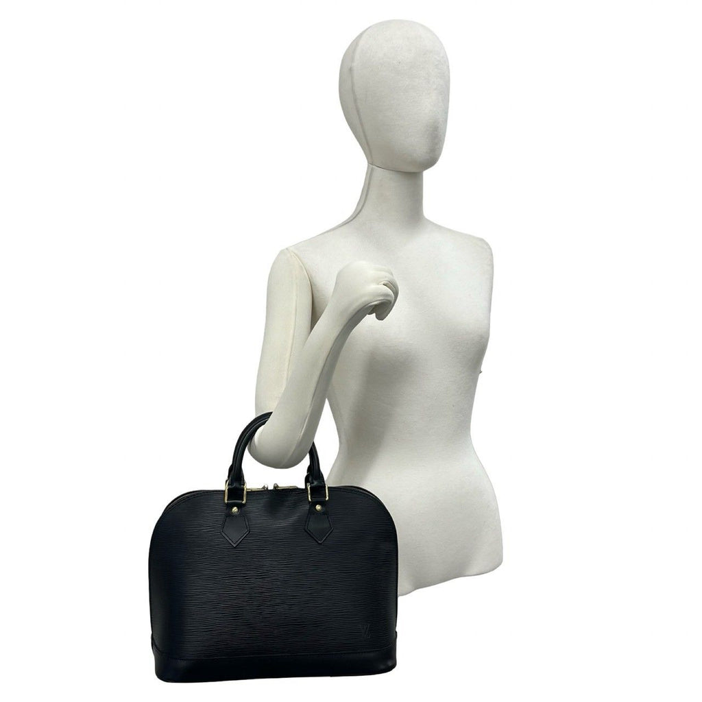 Louis Vuitton Vintage Alma Epi Leather Mini Boston Bag Noir Black — view 2