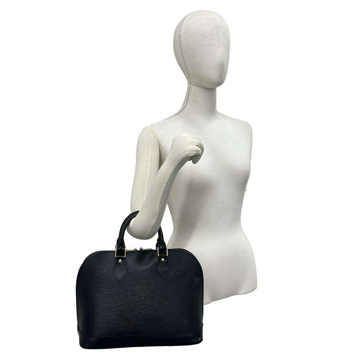 Louis Vuitton Vintage Alma Epi Leather Mini Boston Bag Noir Black — view 2
