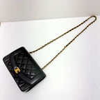 Chanel Diana 22 Quilted Chain Shoulder Black Lambskin Bag — view 5