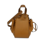 Loewe Drawstring Hammock Small Brown Gold 2-Way Logo Embossed Shoulder Bag — view 2
