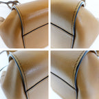 Loewe Drawstring Hammock Small Brown Gold 2-Way Logo Embossed Shoulder Bag — view 5