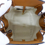Loewe Drawstring Hammock Small Brown Gold 2-Way Logo Embossed Shoulder Bag — view 4
