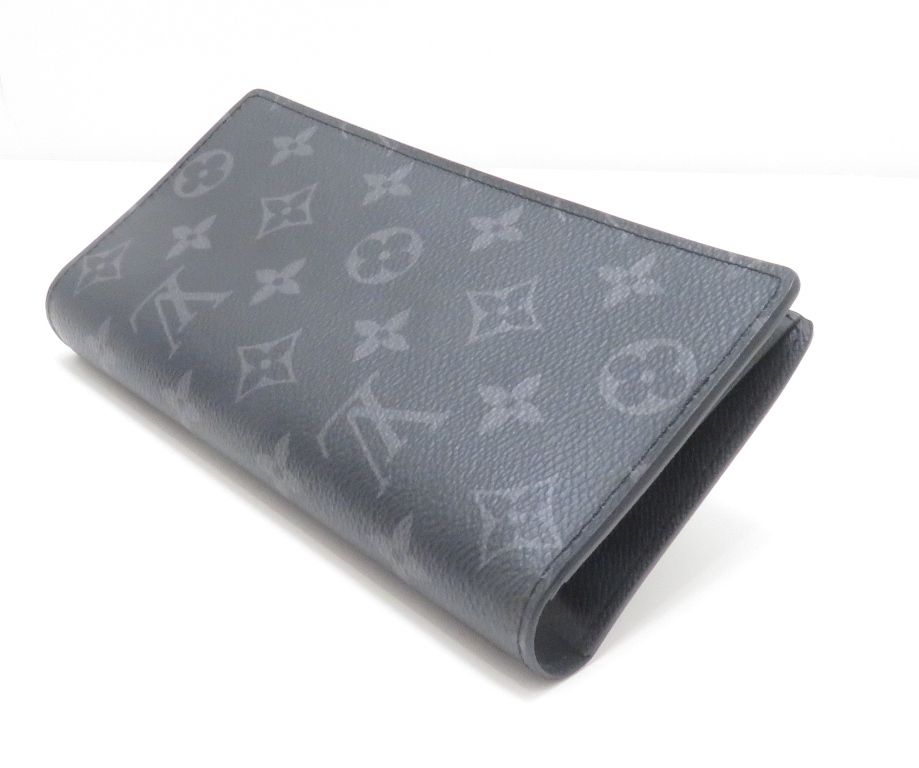 Louis Vuitton Portefeuille Brazza Monogram Eclipse Gray Wallet Black Stamp Boys' — view 2