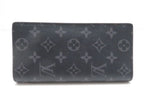 Louis Vuitton Portefeuille Brazza Monogram Eclipse Gray Wallet Black Stamp Boys'