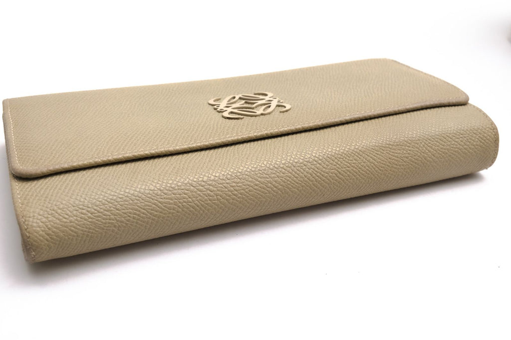Loewe Wallet Leather Beige Anagram Continental with Coin Purse Bifold — view 4