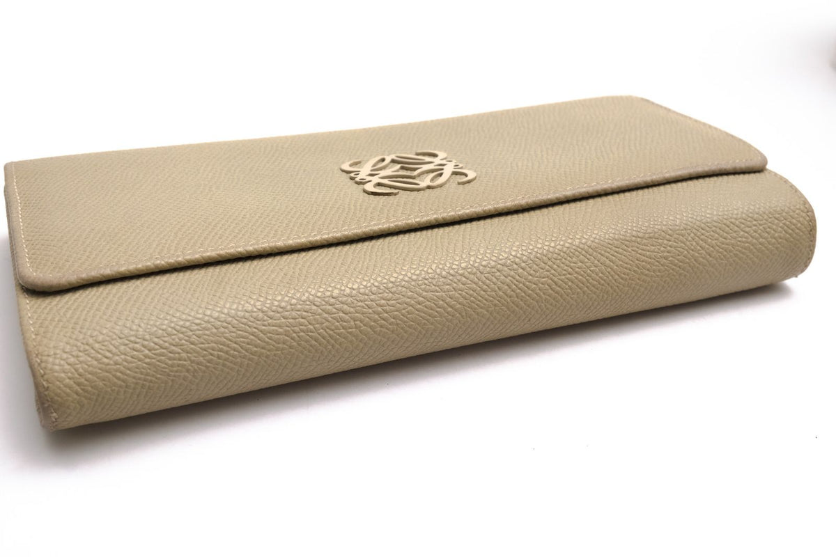 Loewe Wallet Leather Beige Anagram Continental with Coin Purse Bifold — view 4
