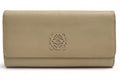 Loewe Wallet Leather Beige Anagram Continental with Coin Purse Bifold