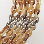 Hermes Manchette Mayon Buffalo Horn Chain Necklace Natural Silver — view 5