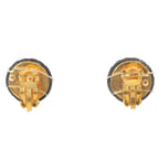 Chanel 93A Quilted CC Logo Earrings Black Gold — view 2