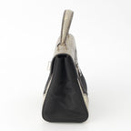Prada Lizard Nylon 2-Way Turnlock Shoulder Handbag Black White — view 3