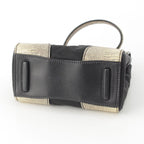 Prada Lizard Nylon 2-Way Turnlock Shoulder Handbag Black White — view 5