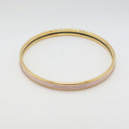 Hermes Enamel Bracelet Extra Fan Uni Rose Kander Yellow Gold Light Pink Bangle — view 2