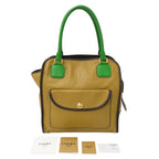 Loewe Bag Handbag Olo Anagram Leather Beige Green Handle Two-tone — view 5