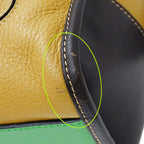 Loewe Bag Handbag Olo Anagram Leather Beige Green Handle Two-tone — view 8