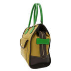 Loewe Bag Handbag Olo Anagram Leather Beige Green Handle Two-tone — view 4