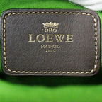 Loewe Bag Handbag Olo Anagram Leather Beige Green Handle Two-tone — view 7